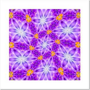 Pretty Purple Flower Pattern Posters and Art